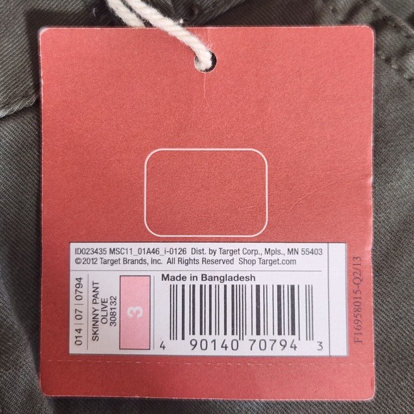 Mossimo Junior Pants 4 Solid Military Army Green Slim Skinny Fit Lowest Rise NWT - Picture 10 of 13